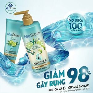 Bộ Sản Phẩm MpStore Natural - Tinh Dầu Vỏ Bưởi: Ngăn Rụng Tóc, Nuôi Dưỡng Tóc Chắc Khỏe (Dầu Gội & Dầu Xả)